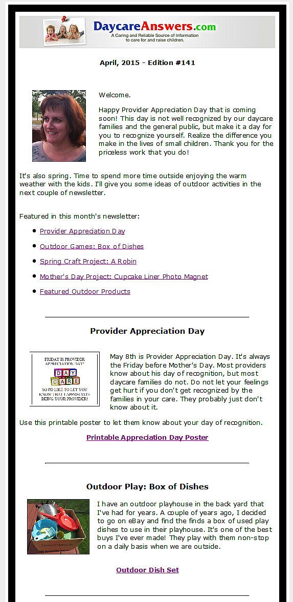 daycare newsletter