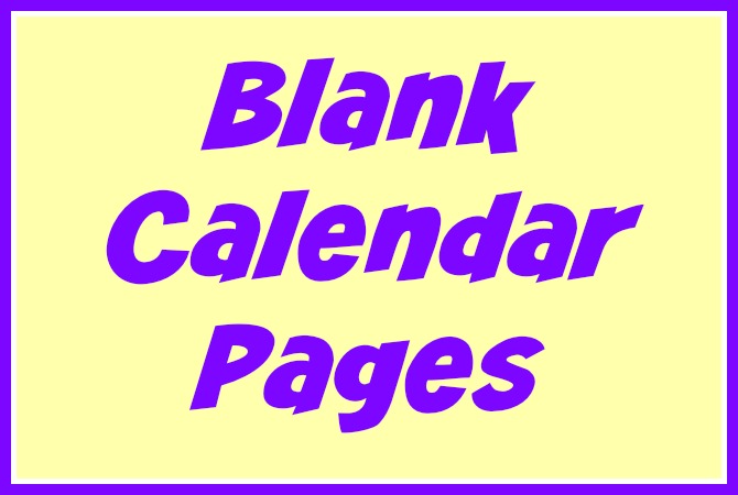 blank calendar pages