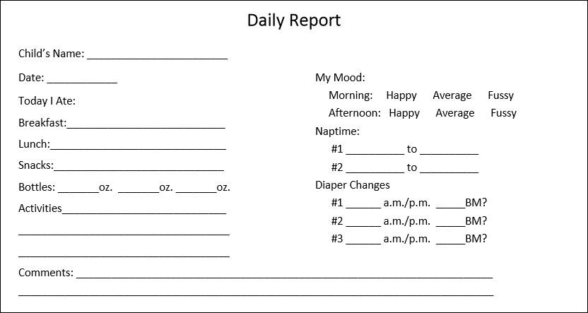 General Daycare Forms