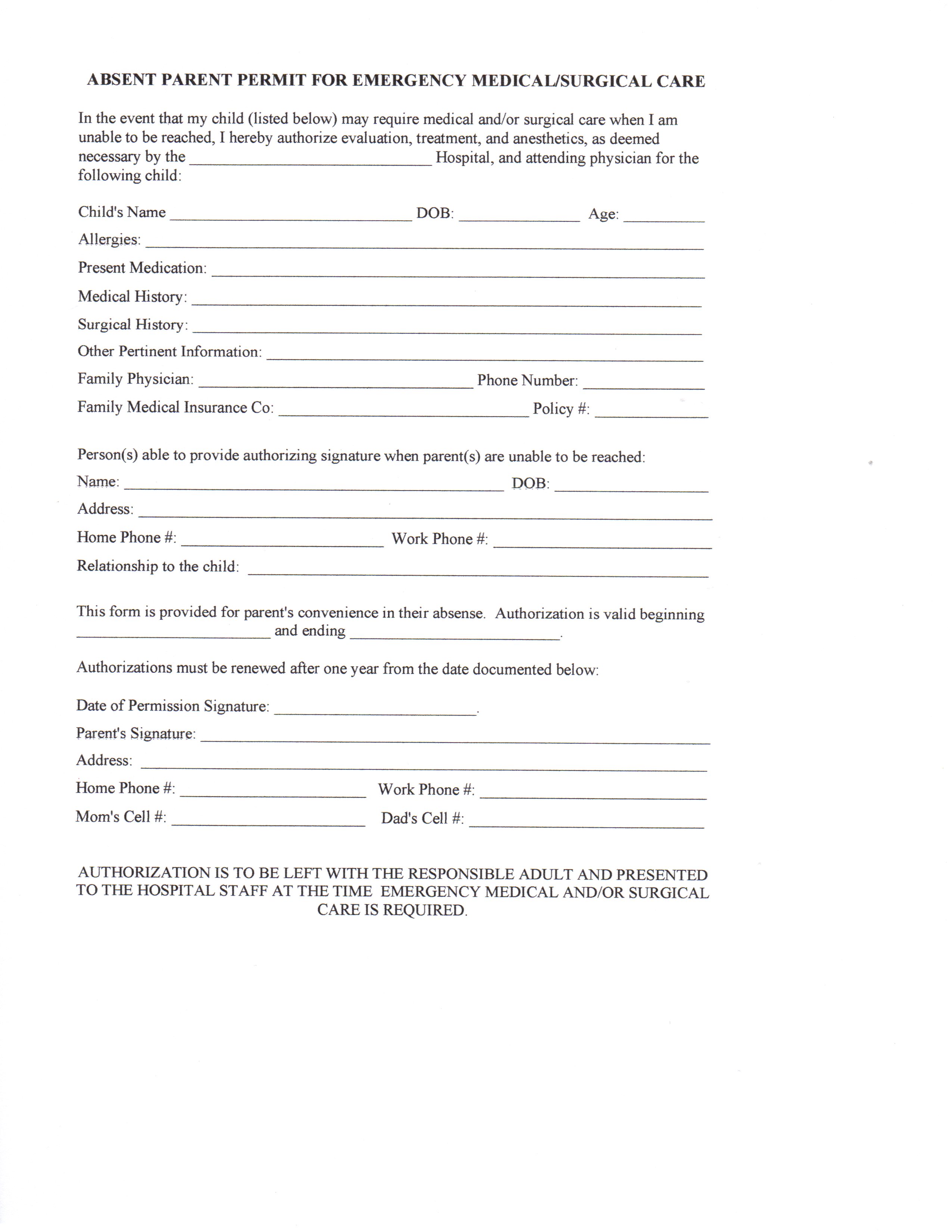 Daycare Medical Forms
