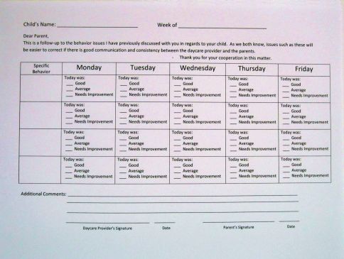 free daycare forms