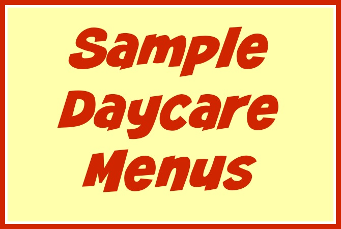 sample daycare menus