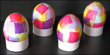 tissue paper easter eggs